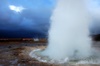 le geyser en plein essor avant une retraite précipitée